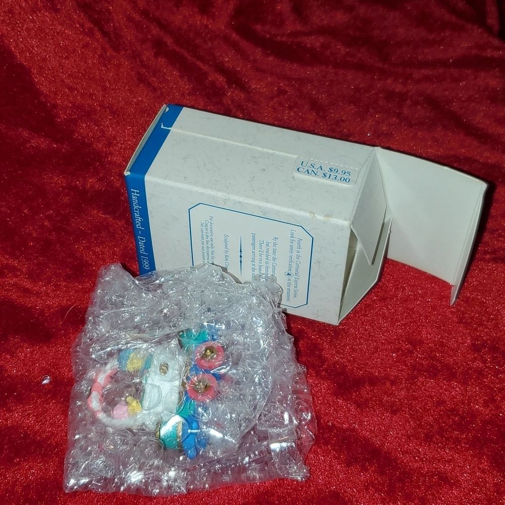 Vintage 1999 Hallmark Keepsake Ornament Cottontail Express Flatbed Car Easter - Picture 5 of 13